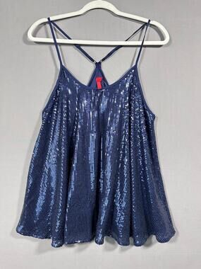 5/48 Blue Sequins Size L Tank Top